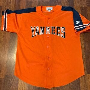 New York Yankees Orange Starter Baseball Jersey Size Large